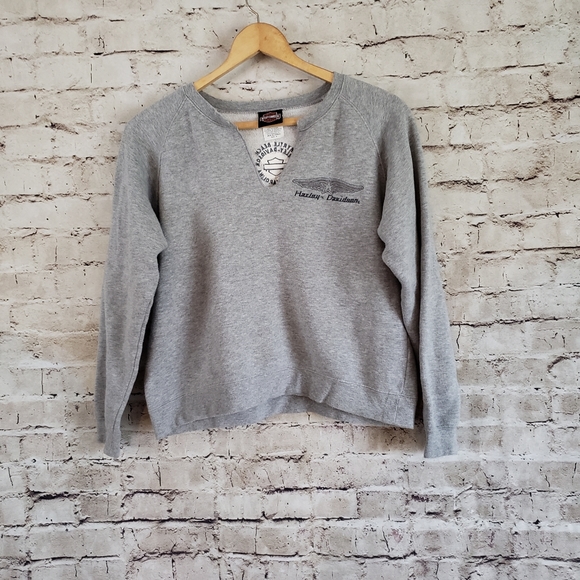 Harley-Davidson Sweaters - HARLEY DAVIDSON CROPPED SWEATERSHIRT SIZE M